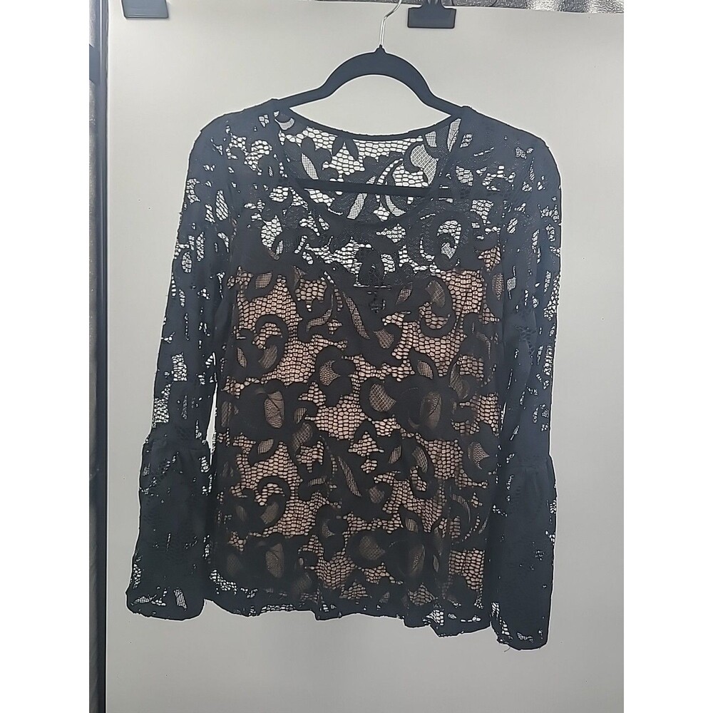 Inc Black Lace Top Sz M Whimsigoth Witchy